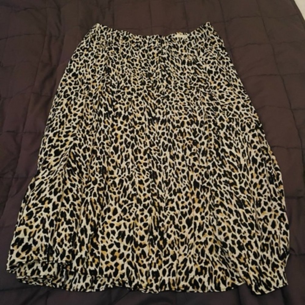 animal print Pleated skirt J crew